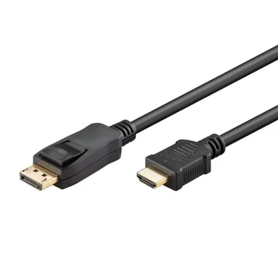 Bild av Goobay 51957 DisplayPort till HDMI anslutningskabel, kontakt &gt; (typ A), 2160p, 4k, UHD, guldpläterad, svart, 2 m