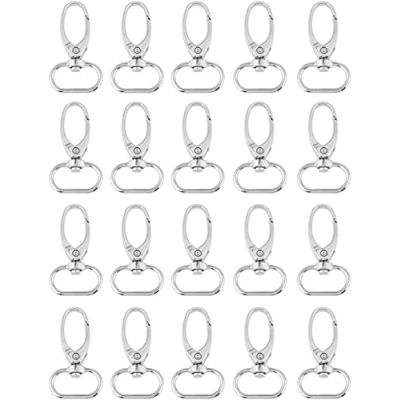 Bild av Carabiner Handväska, Akozon 20st 32 mm Zink Alloy Macrame Nyckelring, Key Bag Tie Hooks Rings Swivel Trigger Clips Nyckelring