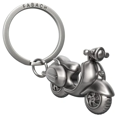 Bild av FABACH Vespa nyckelring present skoter för vespaåkare gåvor motorskoter lyckobringare kör försiktig, Antikt silver, 1, Retro