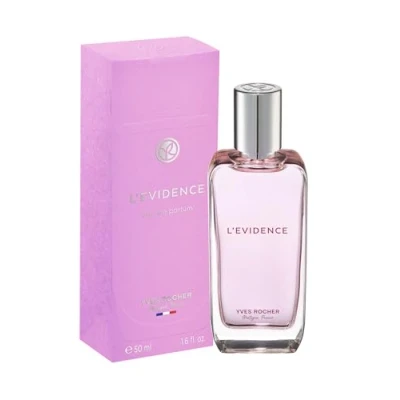 Bild av Yves Rocher Eau de Parfum L&#039;Evidence 50 ml: Vibrerande kvinnlig Neo Chypre doft med magnolia, persika och patchouli Miljövänlig elegans i en minimalistisk flaska.