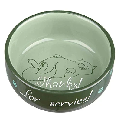 Bild av Trixie Ceramic Bowl Thanks for Service.0.3 l/ø 11 cm assorted colours