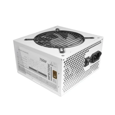 Bild av MARSGAMING MPB750, Nätaggregat för PC 750W ATX, 6 Års Garanti, 80Plus Bronze 230V EU, 90% Effektivitet, 120mm FDB fläkt med AI RPM teknik och Anti Vibration System, Vit