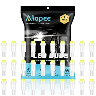 Bild av Alopee T5 LED glödlampor, DC 12 V ljusvit 74 lampa, 2721 lampa för 73 37 bil instrumentpanel mätare kluster indikatorlampor dörrljus 1SMD COB chip