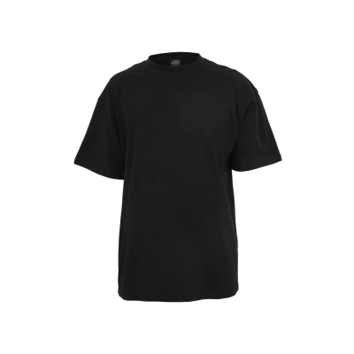 Bild av Urban Classics t shirt för män, stor bomull, räfflad rund hals, finns i många färgvarianter, storlekar S6XL, svart, S plus size extra tall