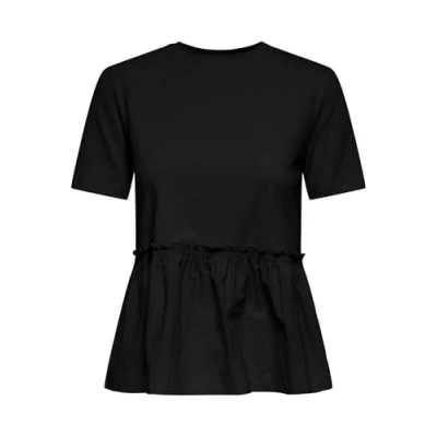 Bild av ONLY Onllia O NECK MIX BOX Tshirt bas, Storlek: Small, Black