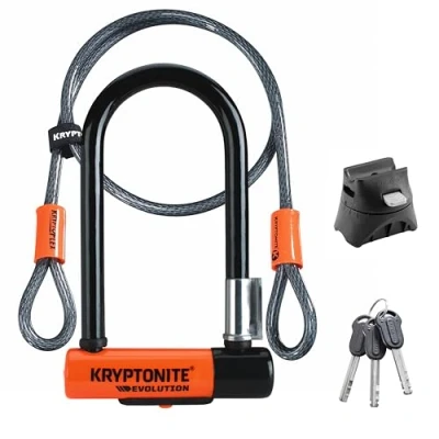 Bild av Kryptonite mini yezvinhu 7 ne 4 &#039;u Lock krypto kaviri bhasikoro Orange uye dema Cable