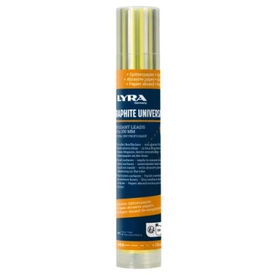 Bild av LYRA L4479102 DRY GIANT reservstift set fyllt med 12 stycken grafitstift och 2 st pennblad, för nästan alla ytor
