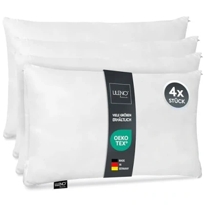 Bild av LILENO HOME Mikrofiberkudde 50 x 70 cm [set om 4] tvättbar upp till 95 grader med dragkedja kudde som för säng eller dekorativa kuddar soffkuddar och
