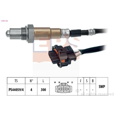 Bild av EPS 1.997.136 Sonde lambda Made in Italy OE Equivalent chauffé, planaire, Filetage prégraissé OPEL: Meriva A, Zafira Corsa C 3/5 portes