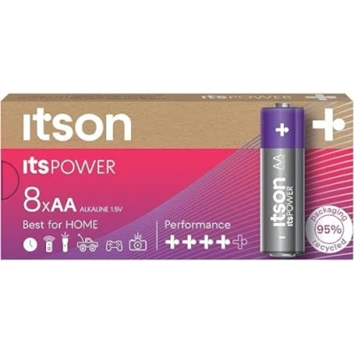 Bild av ITSON, AAA alkaliska batterier, förpackning med 8, för klockor, ficklampor, fjärrkontroller, LR03IPO/10CB 8+2
