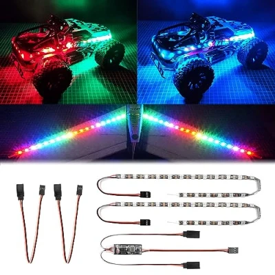 Bild av RC LED Light Strips Kit för Car Crawler Lastbil Flygplan Båt Drönare Fixed Wing Traxxas TRX4 Axial SCX10 Färg Föränderlig