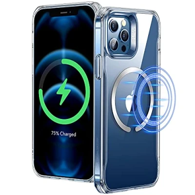 Bild av ESR Sidekick hybridfodral med Magsafe kompatibel iPhone 12 Pro Max (2020), HaloLock magnetisk trådlös laddning, reptålig baksida, greppskyddsram, genomskinlig