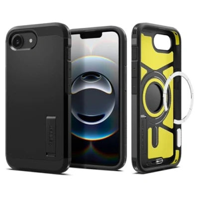 Bild av Spigen Tough Armor (AI) MagFit Skal Kompatibel med iPhone 16e Case Fodral Svart
