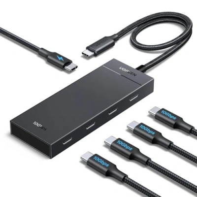 Bild av UGREEN USB C Hub 10 Gbps med PD 100W, adapter 4*USB portar, höghastighets multiportsplitter för iPhone 16 serien, Galaxy S24, MacBook Pro, iMac, iPad Chromebook m.fl.
