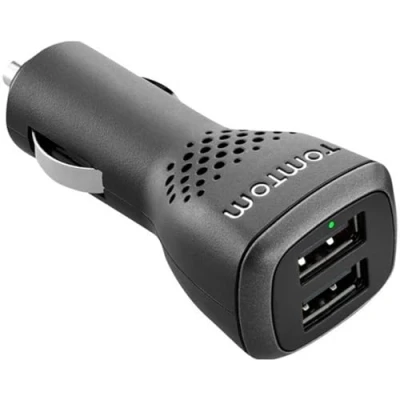 Bild av TomTom Dubbel USB billaddare, 2,4 A per port, lämplig för alla navigationsenheter och andra enheter som smartphones eller tabletter (t.ex. iPhone, Samsung etc.)