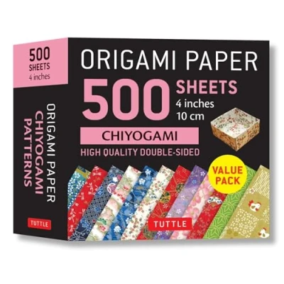 Bild av Origami Paper 500 Sheets Chiyogami Patterns 4&quot; (10 cm): Tuttle Paper: Double Sided Printed with 12 Different Illustrated