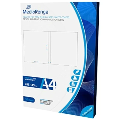Bild av MediaRange MRINK123 inlägg (för 11 mm Bluray fodral, matt belagd, förpackning med 50)