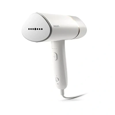 Bild av Philips 3000 Series hanhållen steamer 1000 W, 20 g/min ånga, Löstagbar 120 ml vattenbehållare, Uppvärmd platta, vit (STH3020/10)