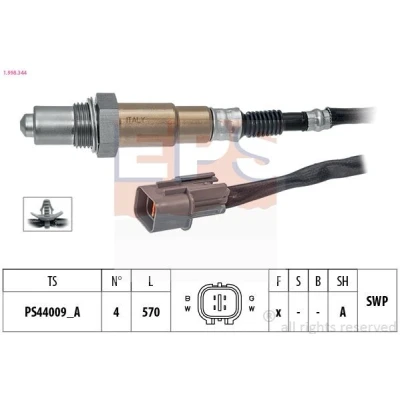 Bild av EPS 1.998.344 Sonde lambda avec monture Made in Italy OE Equivalent chauffé, planaire, Filetage prégraissé HYUNDAI: i10 II 3/5 portes