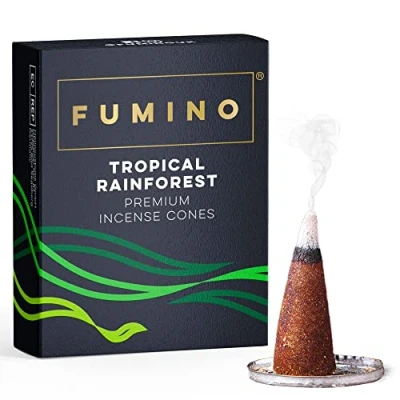 Bild av Fumino® Tropisk regnskog färsk rökelsekoner 20 per låda Masala Agarbatti Joss doftdoft för avkoppling och meditation, hem husinredning