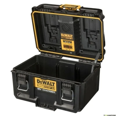 Bild av Dewalt ToughSystem 2.0 sladdlös laddningsbox DWST83471 (för 18 V inklusive FlexVolt batterier, dubbel laddare med 4 A laddningsström, integrerad i transportfodral, samtidig laddning av 2