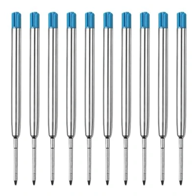 Bild av 10 st refill kulspetspenna, metallersättningspåfyllningar för G2 storlek, påfyllningar kulspetspennor, linjebredd 1,0 mm M, skrivfärg (blå)