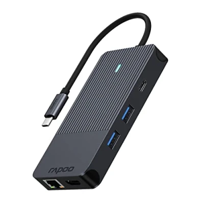 Bild av RAPOO Multiport USB C UCM 2005 10 i 1 Adapter Hub porte Svart