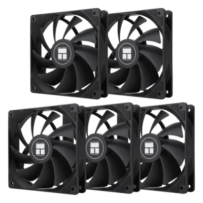 Bild av Thermalright TL C12C X5 CPU fläkt, svart PC fläkt med 1 550 varv/min hastighet, 120 mm datorchassikylare, PWM styrfläkt för hölje och vätskekylare kylning