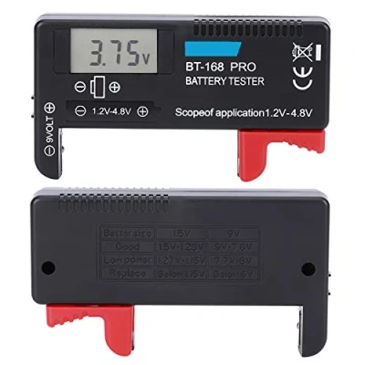 Bild av Batteritestare, BT‑168PRO digital LCD batteritestare 1,2 V 4,8 batterikontroll för små batterier knappcell, AAA AA C D 9