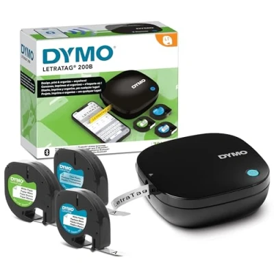 Bild av DYMO LetraTag 200B Bluetooth Label Maker Kompakt etikettskrivare Ansluter till iOS och Android via trådlös teknik 3 olika etikettejper ingår