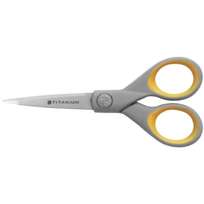 Bild av Westcott E 30450 00 Titanium Super Softgrip sax, 13 cm, grå gul och andra versioner