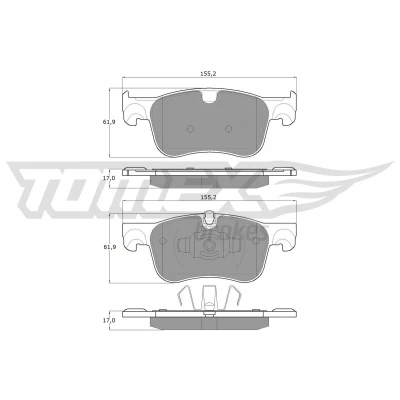 Bild av TOMEX brakes TX 18 35 Jeu de plaquettes frein Essieu avant préparé pour indicateur d&#039;usure CITROËN: C4 Picasso 2, Grand Berlingo Van