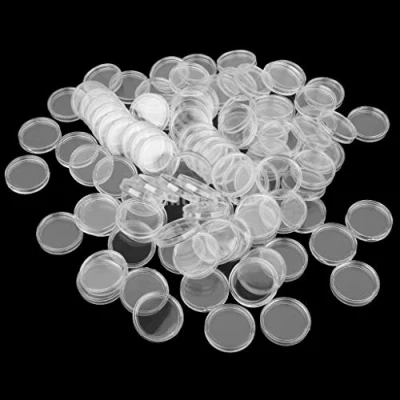 Bild av Klart runt myntfodral 100 st 26 mm myntkapslar myntbehållare för myntsamlingsmaterial