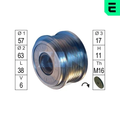 Bild av ERA ZN5561 Poulie d&#039;Alternateur PEUGEOT: 407 Coupe, 607 Berline, SW, CITROËN: C5 3, III Break, C6 Berline