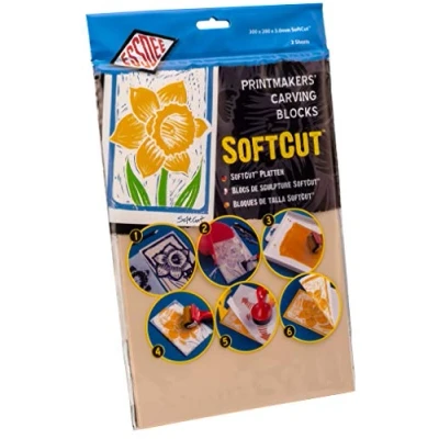 Bild av Educational Arts Essdee 3.0/SC4 Softcut tryckplatta, 300 x 200 3 mm, 2 stycken, naturfärger