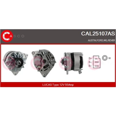 Bild av CASCO CAL25107AS Generator 12V 55A FORD: Sierra Mk1 Hatchback, Granada Coupe, FIESTA 3