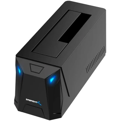 Bild av Sabret USB C hårddiskdockningsstation, 2,5 tum/3,5 tum SATA SSD &amp; HDD verktyg gratis 10 Gbps dockningsstation, hotswappbar, stöder 20 TB enheter, för Windows och Mac (DS UC1B)