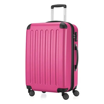 Bild av Huvudväska SPREE hårt skal resväska vagn rullväska resväska, 4 dubbla hjul, magenta, 65 cm,