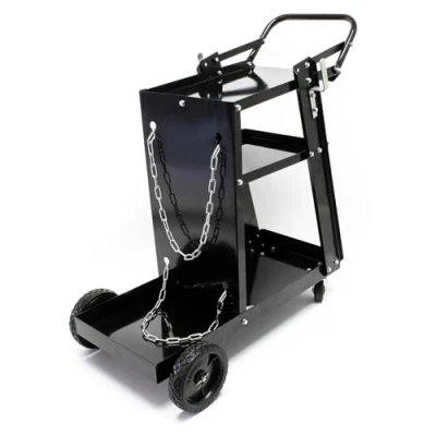 Bild av Wiltec Svetsvagn 790 x 780 395 mm av stålplåt, verkstadsvagn som svetsbil, svetsutrustning på rullar, flaskvagn med 3 hyllor