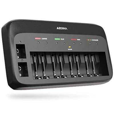 Bild av Absina 301003 Schnellladegerät NiMH, NiCd 9V Block, Micro (AAA), Mignon (AA)