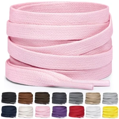 Bild av Miscly Platta Vaxade Skosnören för Kängor och Sneakers Finns i flera Längder Färger (Rosa, 183 cm)