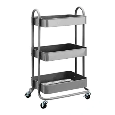 Bild av Amazon Basics Verktygs eller köksvagn, 3 nivåer, metall, antracit