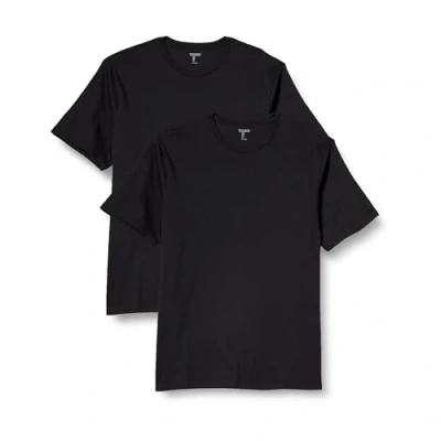 Bild av Amazon Essentials herr normal passform kortärmad rund hals t shirt, paket med 2, svart, 4X Large stor
