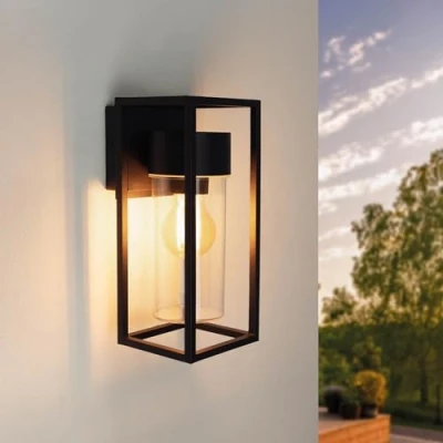 Bild av Ledvion Modern LED vägglampa, E27 sockel, IP44, svart, utomhu, utomhusbelysning, trädgårdsbelysning