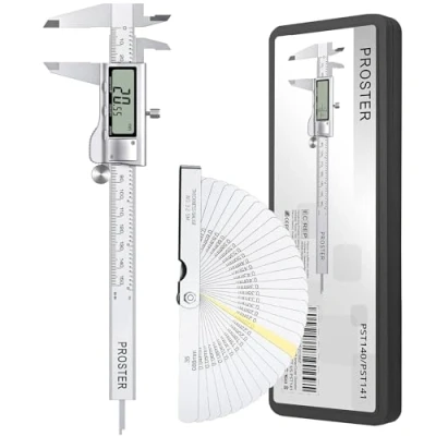 Bild av Proster vernier Caliper Kit 150 mm/6 tum digital kaliper med kännare mätare fraktioner/tum/metrisk mätverktyg för längd bredd djup diameter