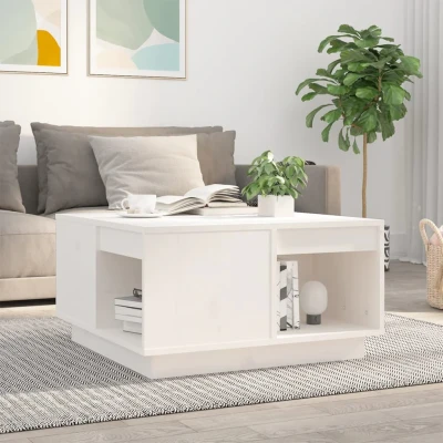 Bild av Soffbord vit 60x61x32,5 cm massiv furu