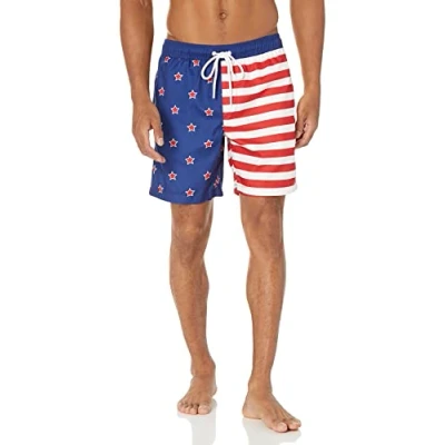 Bild av Amazon Essentials Men&#039;s Snabbtorkande badtröja 18 cm (7 tum), Stjärntryck, M
