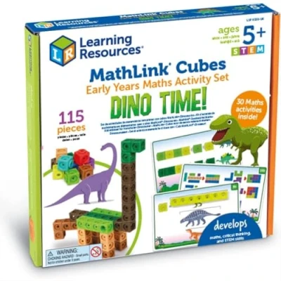 Bild av Learning Resources MathLink kuber tidigt matematik aktivitetsset: Dino Time, Åldrar 5+