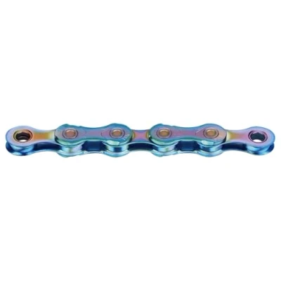 Bild av cykelkedja, KMC X11 AURORA BLUE WAXED, 1/2 tum x 11/128 tum, 118 länkar, 11 faldig, iridiumpläterad, metallisk blå