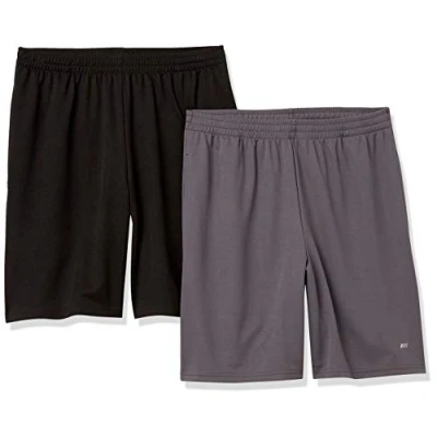 Bild av Amazon Essentials Men&#039;s Performance Tech shorts med lös passform (finns i Big &amp; Tall), Pack of 2, Svart/Mörkgrå, XXL